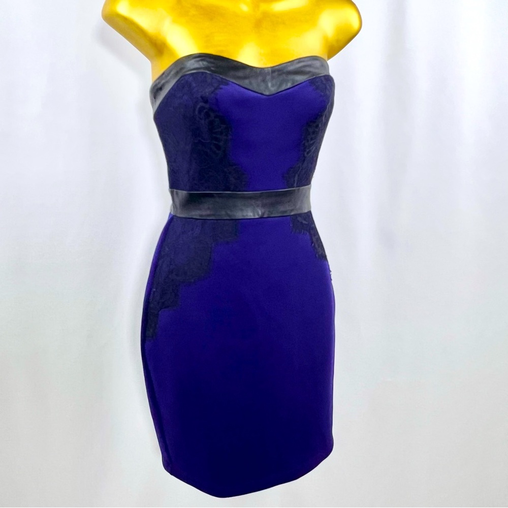 Guess strapless dress size 0 indigo purple cocktail mini sexy mini dress